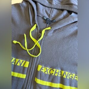 A|X Armani Exchange Gray Women’s Hoodie with Neon Yellow Accents
